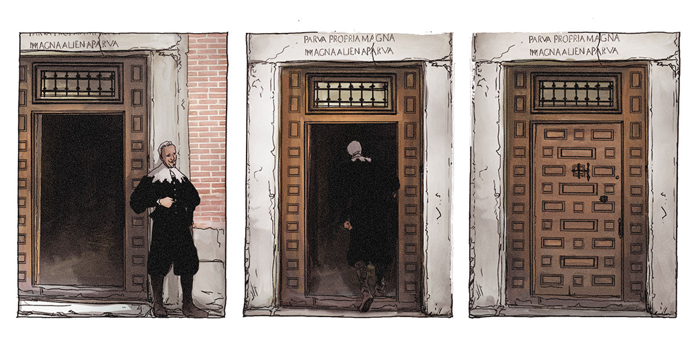 Escritorio de Lope de Vega. Foto Pedro Lopez Ilustración del cómic de Juan Torres y Jorge Esteban