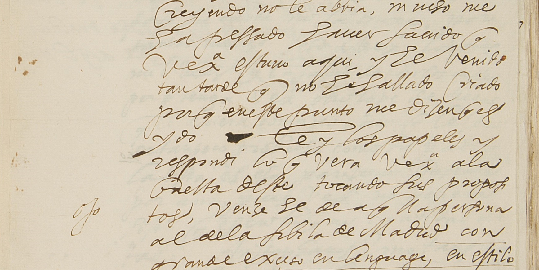 Imagen de manuscrito del siglo XVII